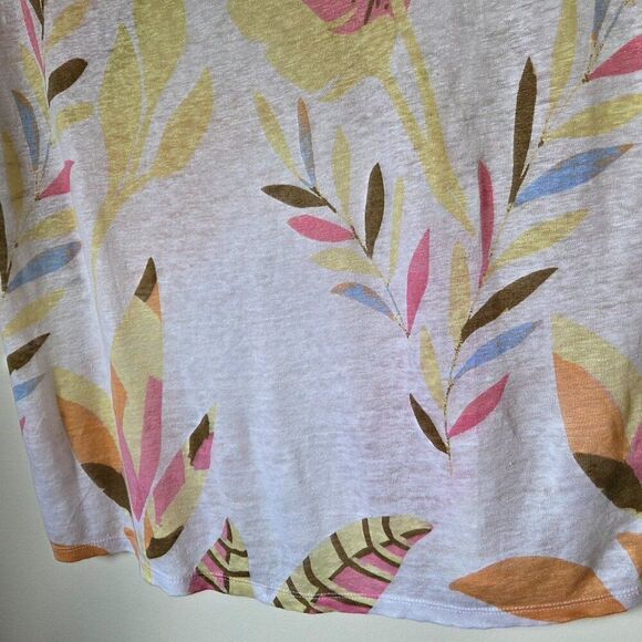 EUC CYNTHIA ROWLEY BOATNECK SUMMER PRINT LINEN TOP SIZE SMALL - Picture 6 of 13